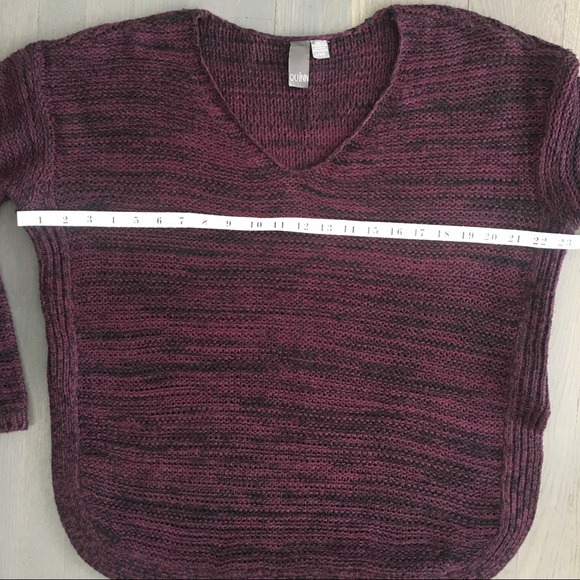 Quinn Burgundy Marl V-Neck Pullover Sweater, size Large ♥️ - Picture 11 of 16
